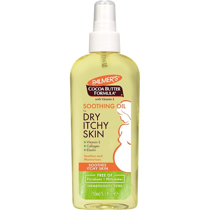 Palmer's Cocoa Butter Formula Massage Lotion for Stretch Marks & Cocoa Butter Formula Soothing Oil with Vitamin E, Dry, Itchy Skin Relief, Pregnancy-Safe Anti-Itch Body Oil, 5.1 Ounces