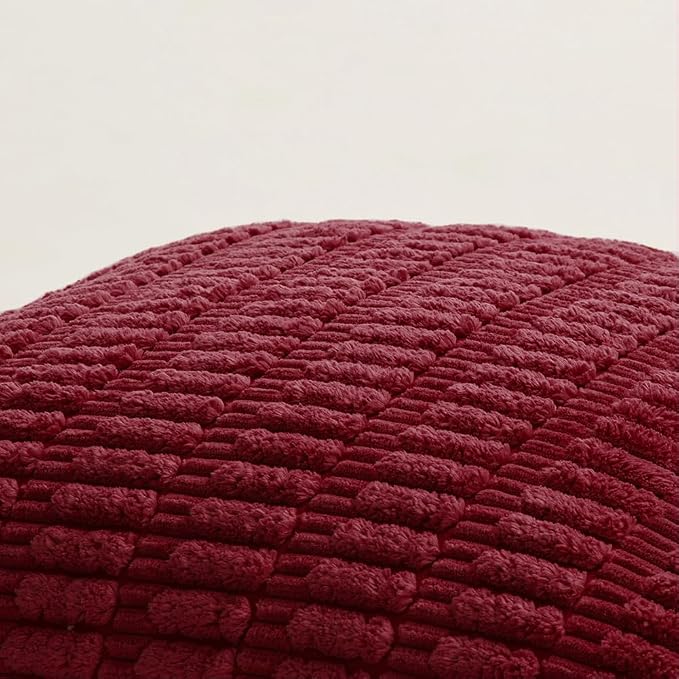 Fancy Homi 4 Packs Decorative Throw Pillow Covers for Living Room Couch Bed, Modern Farmhouse Boho Home Décor Accent Cushion Case, 26" x 26", Burgundy