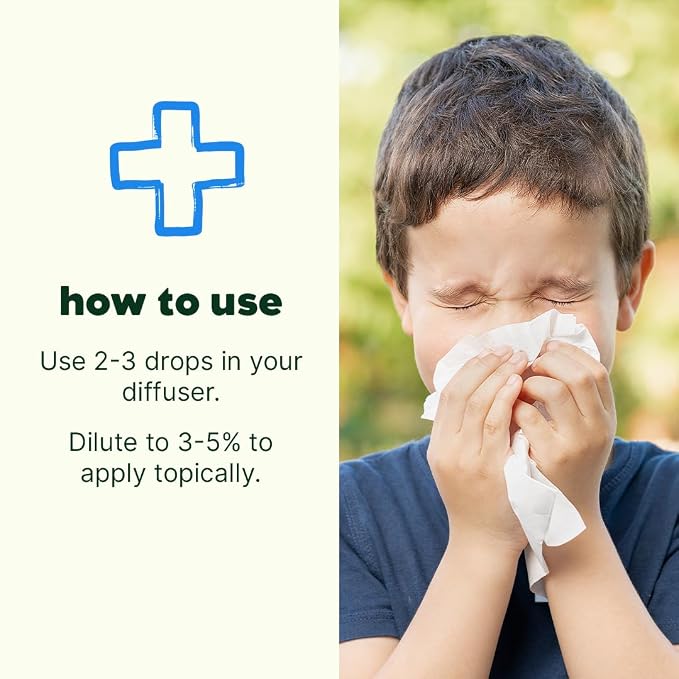 Plant Therapy Kids Sniffle Stopper Essential Oil Blend 30 mL (1 oz) Respiratory Support Blend, Breathe Easier, Chest Rub, 100% Pure, Undiluted, Natural Aromatherapy