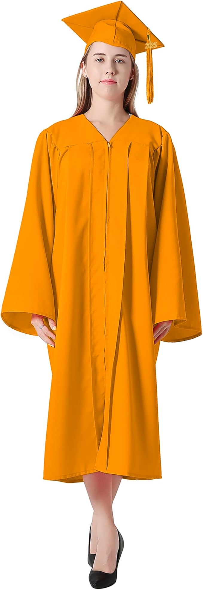 GraduationMall Matte Graduation Gown Cap Tassel Set 2025 for High School and Bachelor