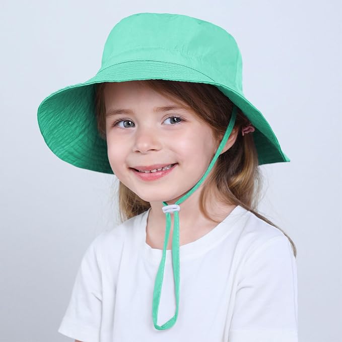 Baby Sun Hat UPF 50+ Sun Protective Toddler Bucket Hat Summer Kids Beach Hats Wide Brim Outdoor Play Hat for Boys Girls