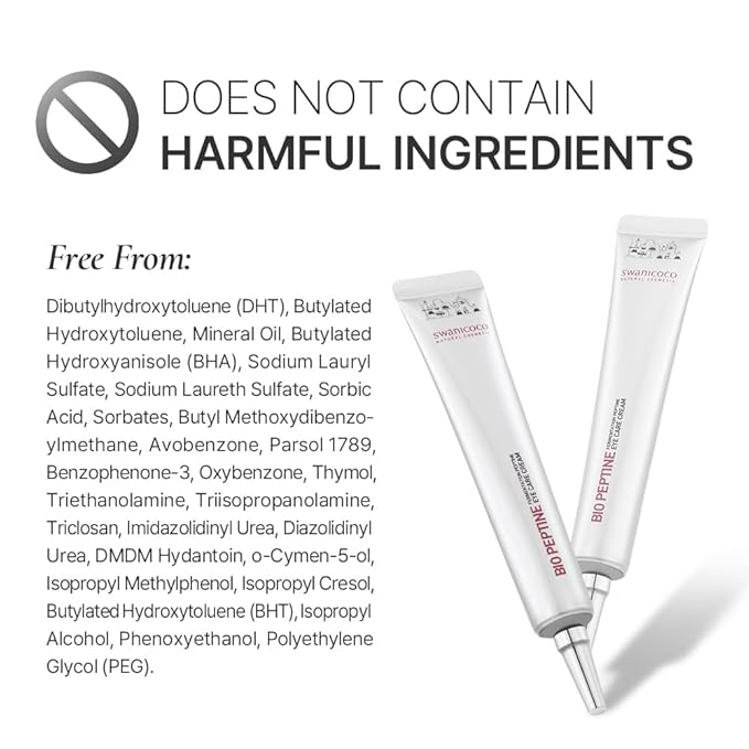 SWANICOCO Pregnancy Safe Fermentation Peptine Eye Care Cream Under Eye Cream with 8 Peptides and Niacinamide, Anti Aging Eye Cream for Wrinkles & Crows Feet Korean Skincare 20ml 0.68 Fl Oz