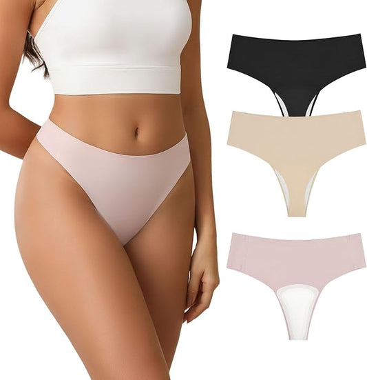 Camel Proof Underwear for Women Seamless Thongs with Camel Concealer Toe No Show Yoga Bikini Workout Panties
