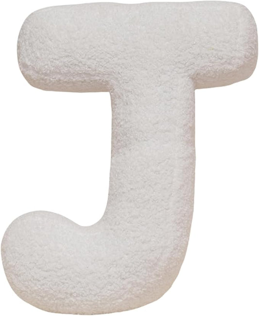 MOJUN Letter Plush Pillow, Soft Sofa Cushion Nursery Decor Kids Room Throw Pillow Cute A to Z Initial Letter Pillow Alphabet Cushion for Sofa Couch Living Room Bed Car Decoration, J
