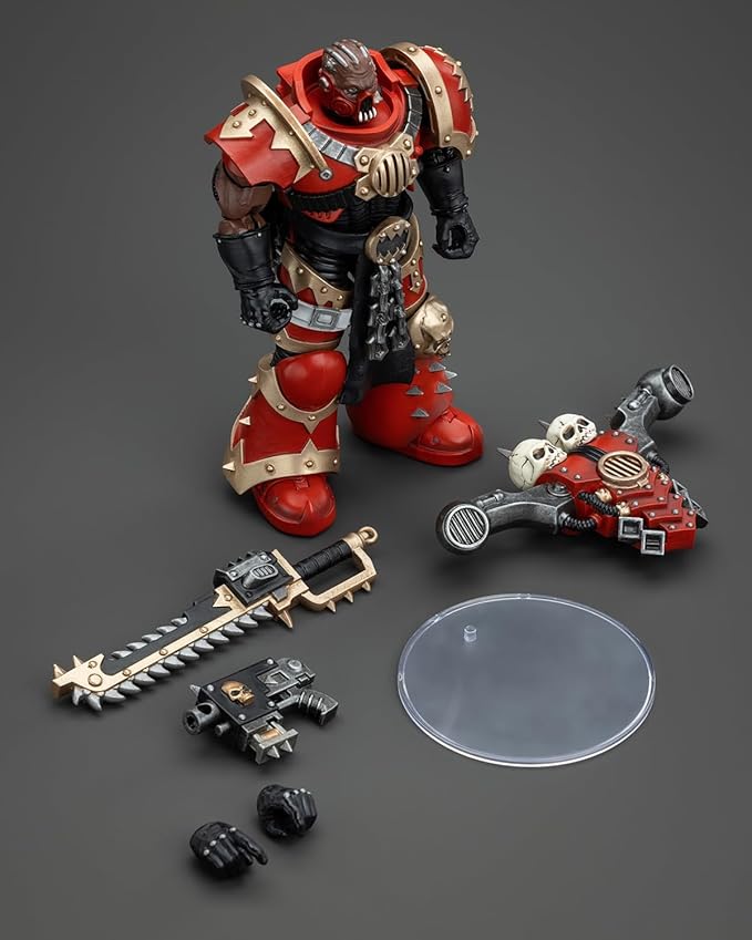 Pipigirl JoyToy GW 40K Genuine License 1:18 Action Figure, World Eaters Khorne 7, 4.96 inch Collectible Action Figures Sets