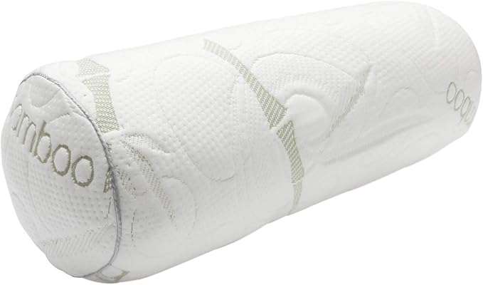 Kingnex Bolster Roll Pillow for Sleeping on Back or Side Under Knee to Relief Lower Back Pain Between Legs for Side Sleepers Cylinder Pillow with Removable Cover 20x8