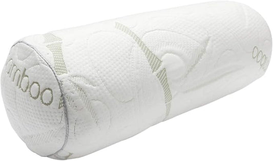 Kingnex Bolster Roll Pillow for Sleeping on Back or Side Under Knee to Relief Lower Back Pain Between Legs for Side Sleepers Cylinder Pillow with Removable Cover 20x8