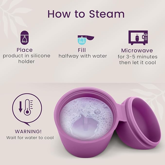 Ecoblossom Reusable Menstrual Disc - Menstrual Cup - Soft Period Disc for Women Designed with Tab, Medical-Grade Silicone Period Cup [M (Magenta) & L (Violet)]