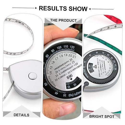 Holibanna BMI Tape Measure 1.5m Retractable for Fitness Tracking Composition Analysis