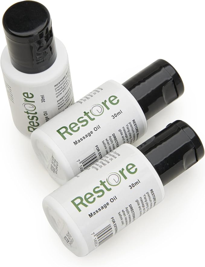Buy 3 Get 1 Free - Restore My Foreskin Premium Massage Oil Contains Coconut Oil Infused with Herbs and Oils to Help Soften and Extend Skin for Foreskin Restoration. (DD-RMO30-BX3)