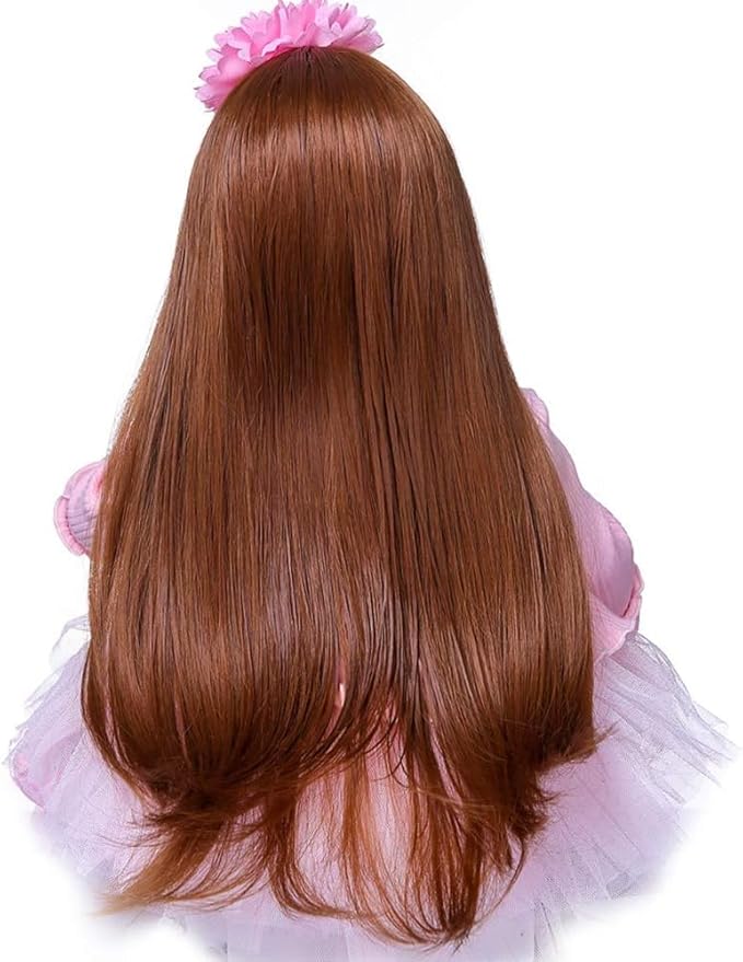 Pinky Lifelike Reborn Toddler Dolls Girl 24inch 60CM Realistic Look Princess Baby Doll Vinyl Silicone Long Hair Babies Toy Gift