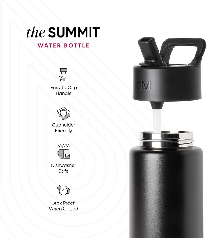 Simple Modern Kids Summit Water Bottle with Straw Lid | Marvel 18oz Stainless Steel Cup Insulated Tumbler for Toddlers, Boys, School | Spiderman Friends