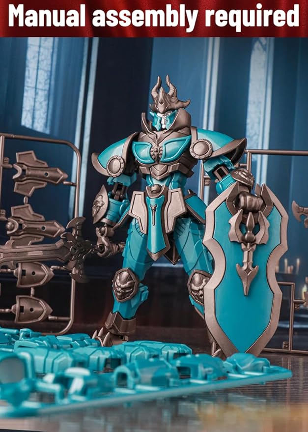 Lich Glacier Armor Knight Action Figure Toy, Multi-Jointed Movable Dummy Medieval T13 Articulated Robot Figure, Fantasy Warrior Undead Death Knights Paladin Display Model (Assembly Required)
