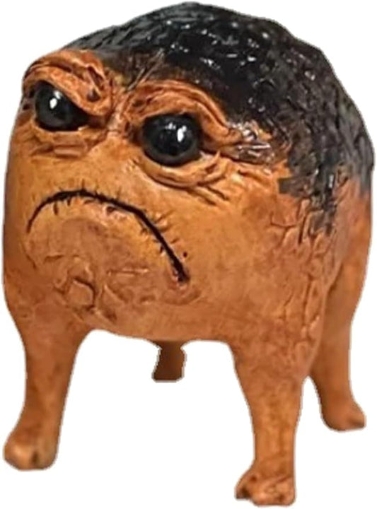 Grumpy Frog Statue Ugly Angry Frog Statue Outdoor Garden Plant Decorations for Pots Novelty Home Office Desktop Decoration Unique Weird Gift (1 Pack)