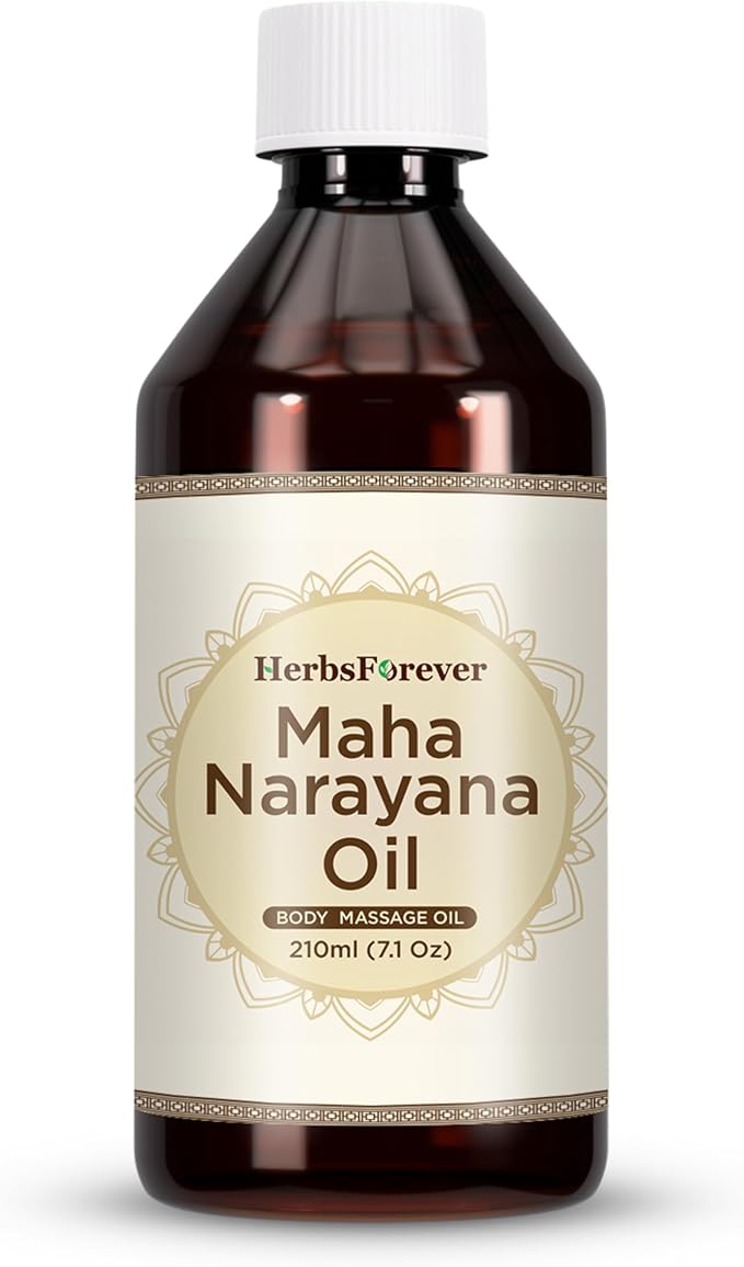 HerbsForever Maha Narayan Oil Authentic Ayurvedic Massage Oil Cold Pressed Premium Oil Non GMO, Vegan 7.1 fl oz 210 ml