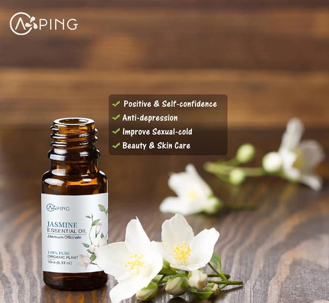 Gardenia & Jasmine Essential Oils - 100% Pure Organic Natural Plant Oils for Diffuser, Aroma, Spa, Massage, Yoga, Perfume, 2x10ML
