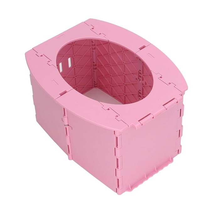Yinhing Toddler Potty Foldable PP Portable Toilet for Camping Travel Road Trips Distance Driving Lightweight Compact Easy to Safe Design for Kids (Pink)