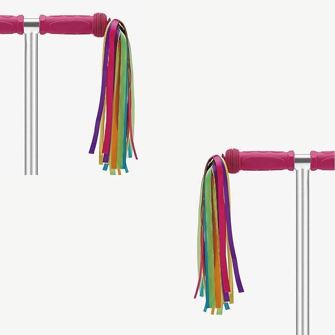 Colorful Bike Streamers Girls Boys Kids Bicycle Tassel Ribbon Handlebar Scooter Streamer 2 Pairs 18 Bands