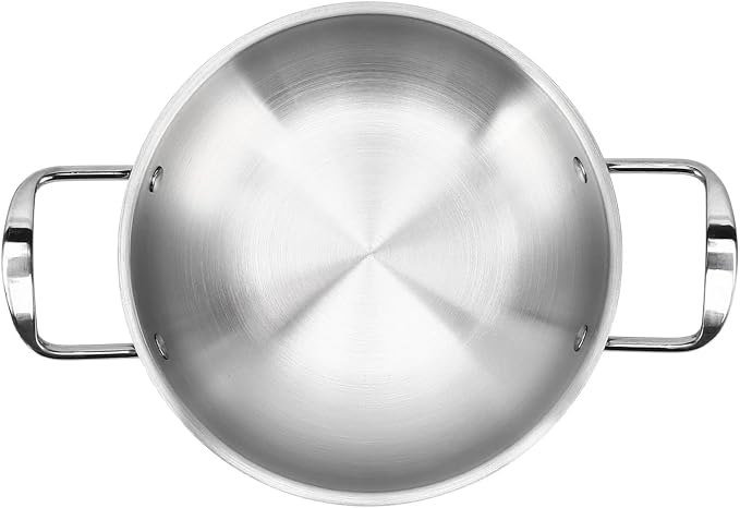 Rengue Stainless Steel Korean Ramen Pot, Heating Cookware with Flat Bottom for Soup and Noodles, Lightweight Portable and Multipurpose Kitchen Tool Stainless Steel Korean Ramen Pot, (18cm)