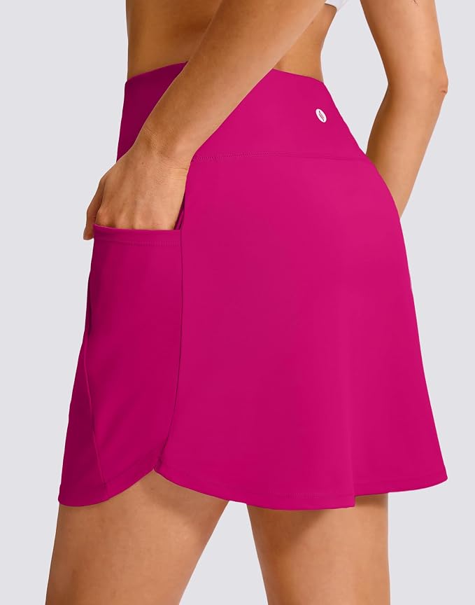 16'' Skorts for Women with 4 Pockets High Waisted Golf Skirt | Built-in Shorts, Stretch, A Line, Pickleball, Athletic, Casual, Tennis Skirt