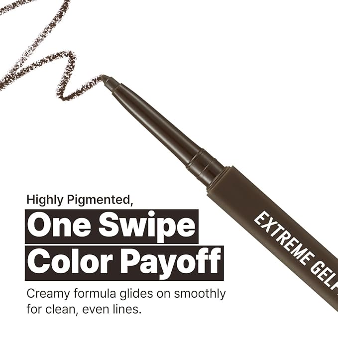 CLIO Extreme Gelpresso Pencil Eyeliner, Gel Smooth Waterproof Formula, One Swipe High Pigment Color, Smudge Resistant Long Wear, Creamy Glide, Blend Control, Defined Eye Precision (004 Gray Brown)