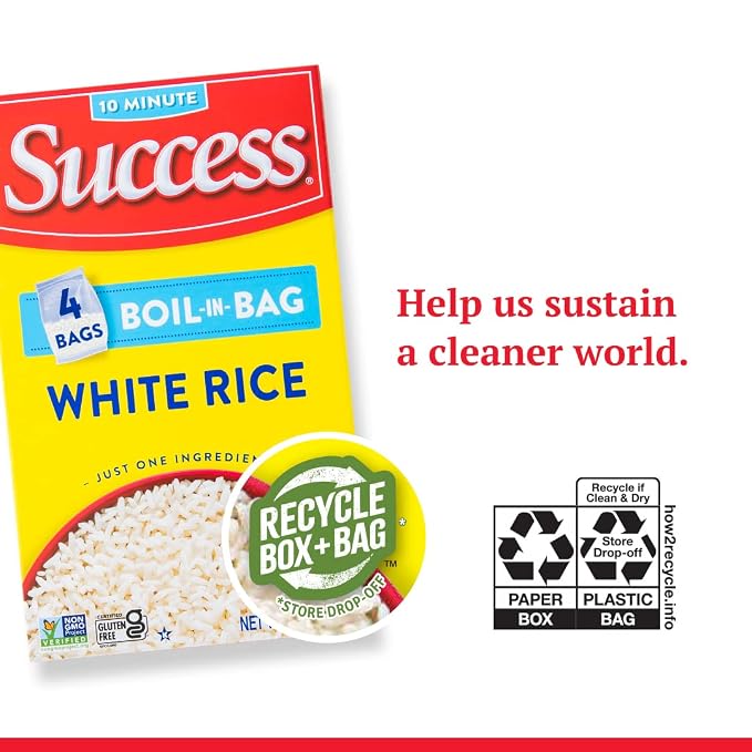 Success Boil-in-Bag Rice, White Rice, Quick and Easy Rice Meals, 14-Ounce Box (Pack of 3)