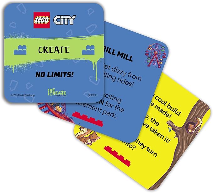 Lego City Recreate Activity Cards – No Limits! | Action Building Game with 30+ Activity Cards & 25 Lego Elements | Ages 6+