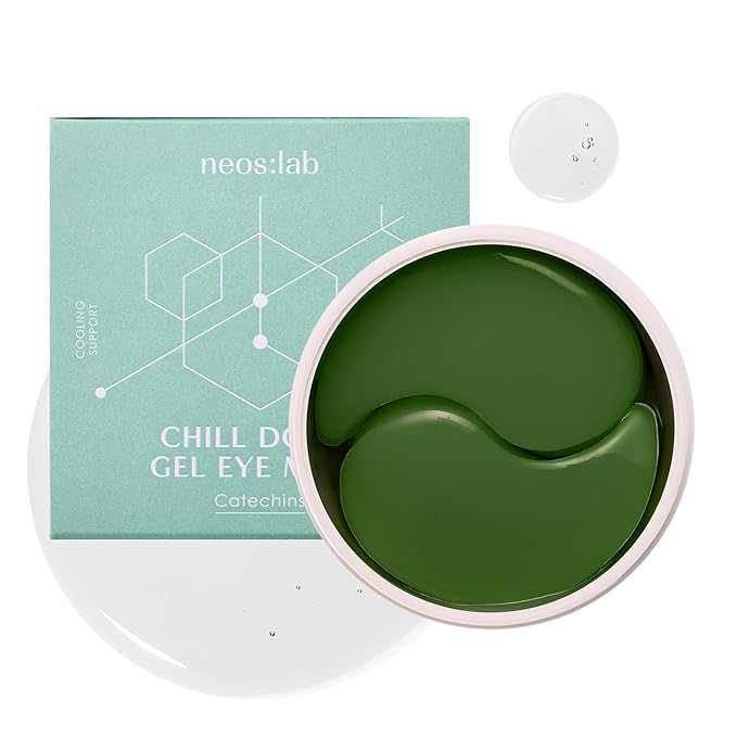 Chill Down Gel Eye Mask 60ea (30pairs) - Cooling Hydrogel Eye Patch with Catechins, Arnica Flower, Vitamins, Caffeine for Relieving Tired Eye Area, Brightening, Reducing Eye Bags, Puffy Eye
