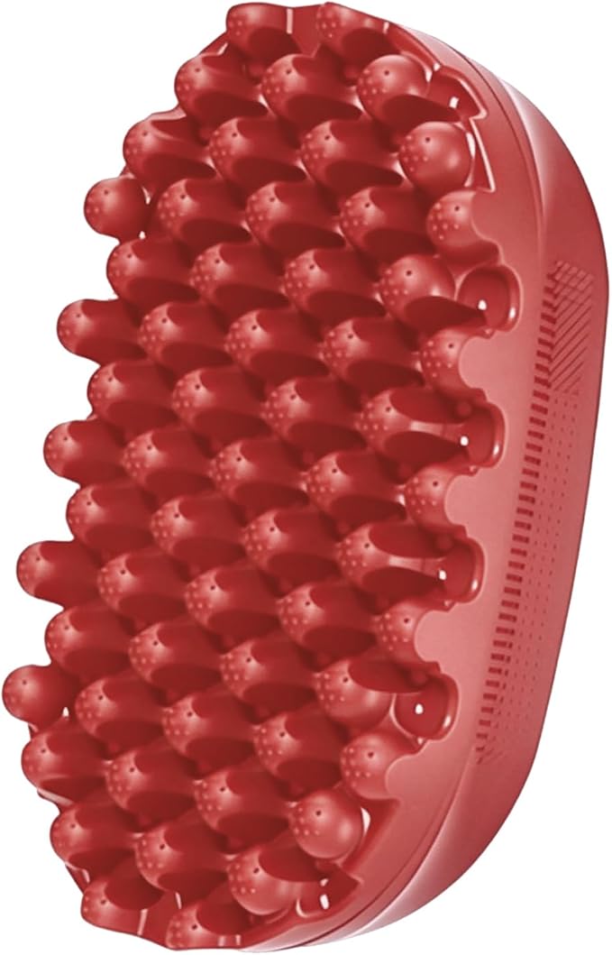 Rubber Curling Hair Brush，Premium Twist Tool for Afro Hair，Ideal for Curly, Coiled, 4C Hair，Quick & Easy Styling，Red