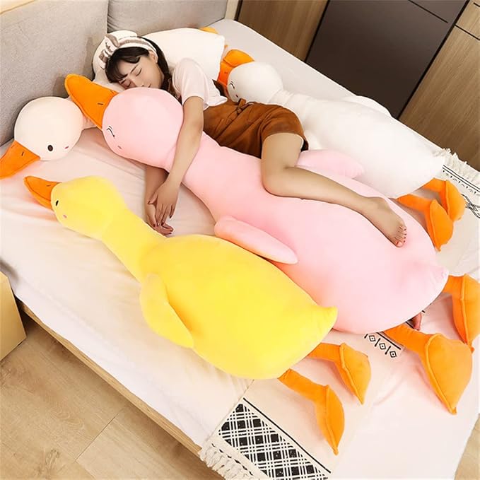 kewo Duck Plush Pillow Stuffed Animal Toy, Cute Giant Goose Plush Duck Stuffed Animal,Soft Hugging Pillow for Kids Bedding (Pink,43.3 in)…