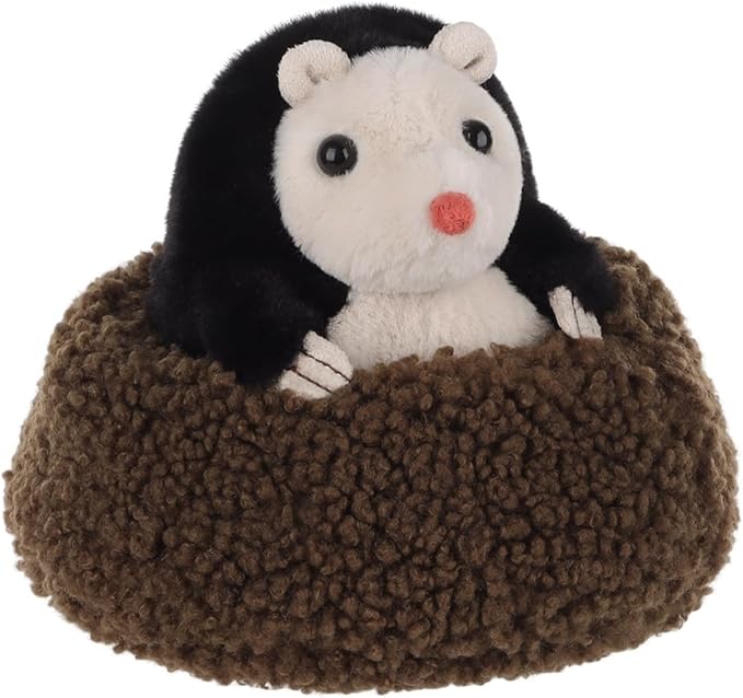 Apricot Lamb Curious Mole Plush Stuffed Animals for Kids, Soft Cute Plush Toys for Baby Girl and Boy, Fluffy Curious Mole Brown