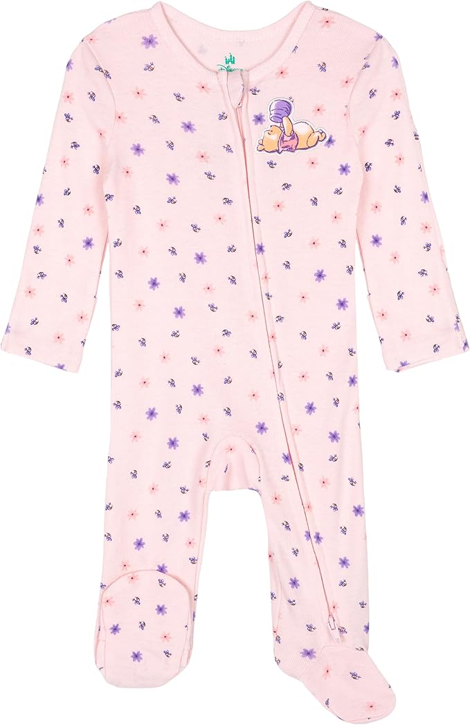 Disney Baby Girls 2 Pack Zip Up Sleep N' Plays Newborn to Infant Sizes (Newborn - 24 Months)