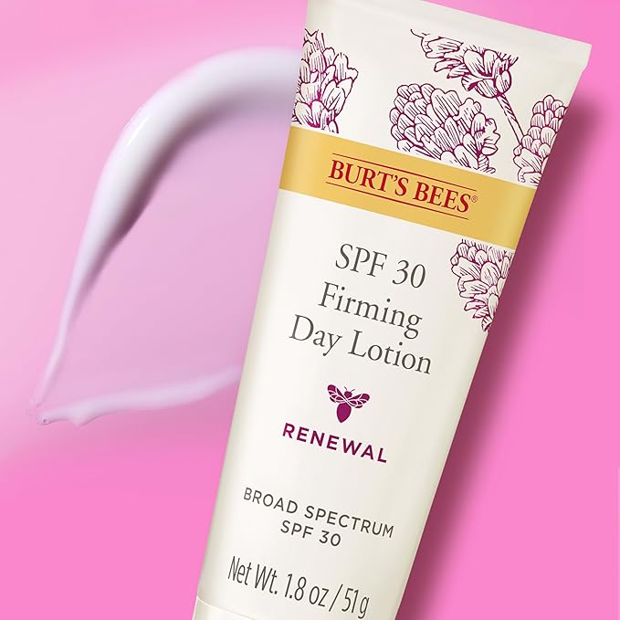 Burt's Bees Renewal SPF 30 Firming Day Face Lotion With Bakuchiol,Sunscreen Face Lotion With Natural Retinol Alternative,98 Percent Natural Origin Skin Care,1.8 oz. Tube,(Pack of 2)