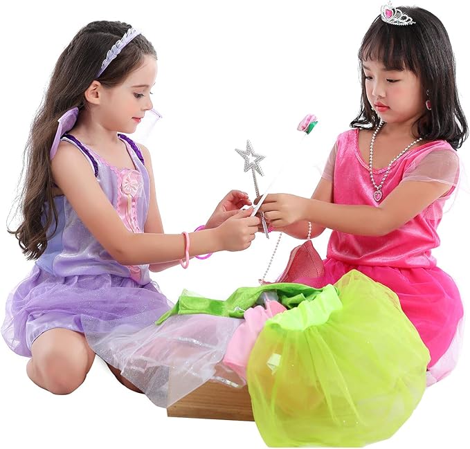 Fedio Dress up Clothes for Little Girls - Kids Dress up & Pretend Play Princess Dress up Trunk Costume for Girls 3-6 Years