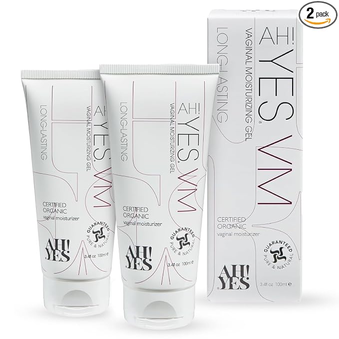 AH! YES VM Long-Lasting Vaginal Moisturizer for Vaginal Dryness (2 Pack) | Water Based, Fast-Acting, Natural Gel Moisturizer, pH matched (2 x 3.4 fl oz)