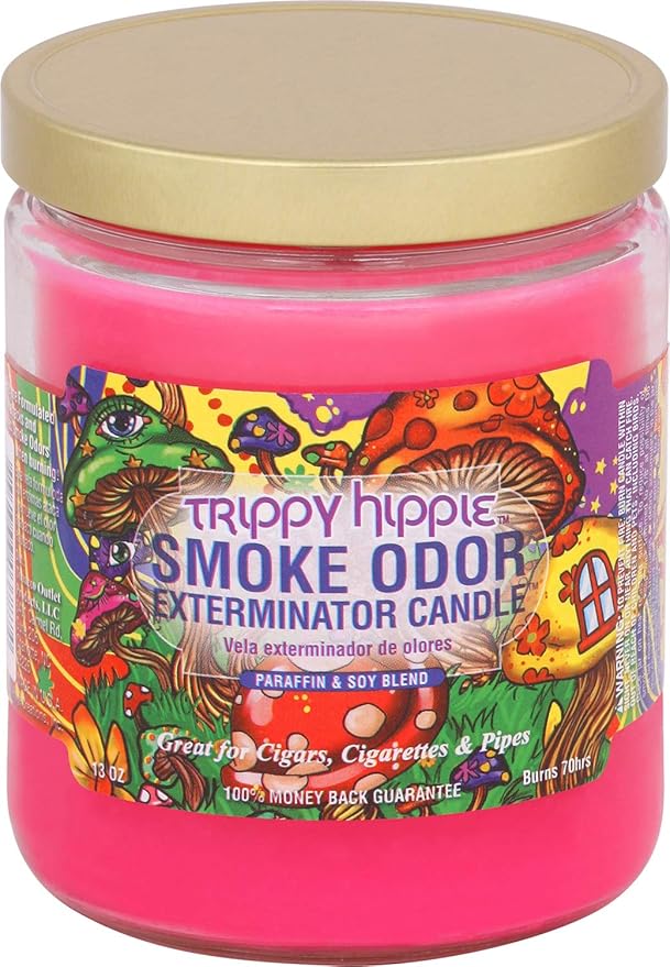 Smoke Odor Exterminator 13oz Jar Candle, Trippy Hippie
