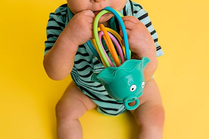 Baby Banana - Lil' Squish Jellyfish, Teether Sensory Rattle Newborn and Infant Toys to Chew