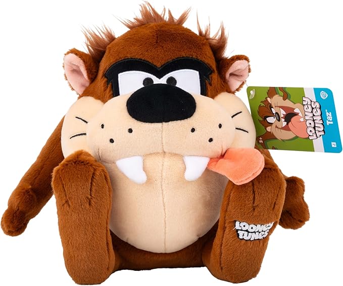 Jazwares Warner Bros. Discovery Looney Tunes, 8-Inch Taz Plush - Super-Soft and Huggable Plush Toy - Official Licensed Plush - for All Ages