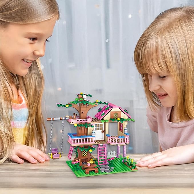 Treehouse Building Blocks Set – 504+ PCS, Adventure-Themed Playset for Collector， Compatible with Lego, Gift-Giving Favorite，Come with 3 Minifigures