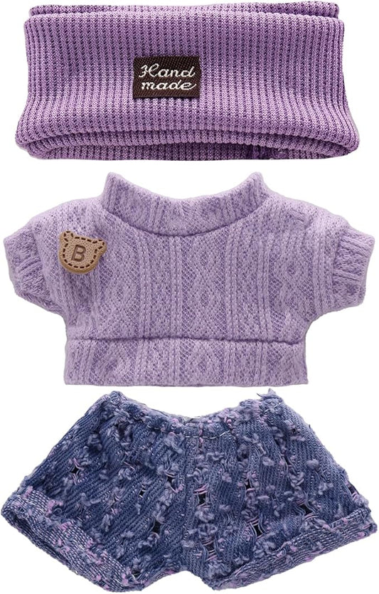 Clothes for Labubu, Doll Outfit Accessories Designed for 15 & 17cm Labubu (Purple Trend)