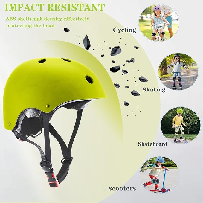 Kids Helmet,Toddler Skateboard Helmets for Ages 2-3-5-8-14 Years Boys Girls with Knee and Elbow Pads Wrist Guards fit Roller Skates,Skateboarding,Skating Scooter Adjustable Kids Helmet