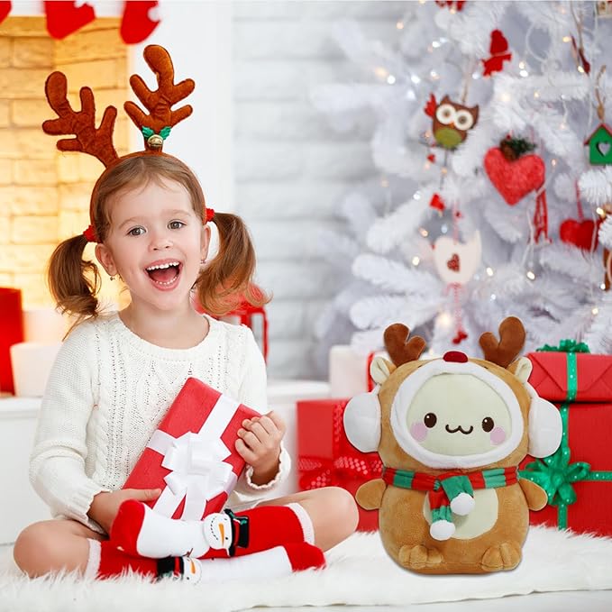 Christmas Deer Plush Toys, Stuffed Animal Plush Pillow, Christmas Plushies Toys for Birthday Party Home Decor