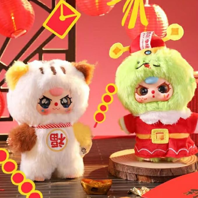 Baby Three New Year Series Vinyl Plush Doll, Cute Cartoon Mystery Model Collection Plush Toy, Birthday for Friends Kids, Random 1pc