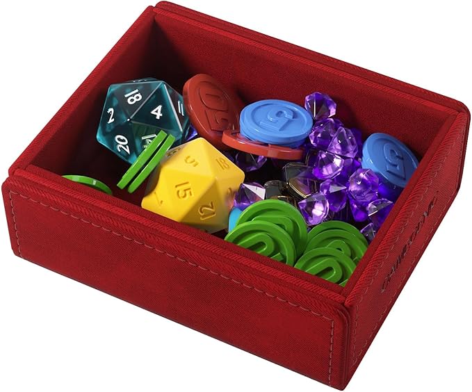 Gamegenic Token Keep - Premium Token Box for Safe Storage, Fits Dungeon 1100+ and Dungeon S 550+, Holds Tokens, Dice, and Cards, Fully Usable During Gameplay, Red Color, Made