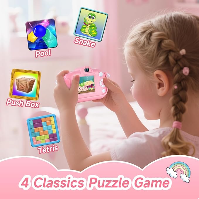 Kids Camera for Girls Ages 3-8, Toddler Camera with 1080P Video and 32GB SD Card, Cute Digital Camera for Kids for 4 Year Old Girl