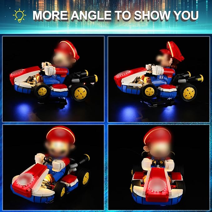 LED Light Kit for Lego-72037 Mario-Kart Set,Compatible with Lego 72037 Building Blocks Model(Not Include Blocks Set)