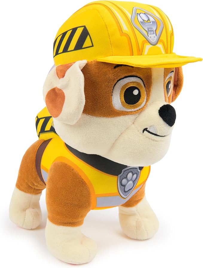 Rubble and Crew Rumbling Rubble Plush Toy, Interactive Sensory Toy, Dog Stuffed Animal, Kids Toys for Boys & Girls Ages 3 and Up, 12”