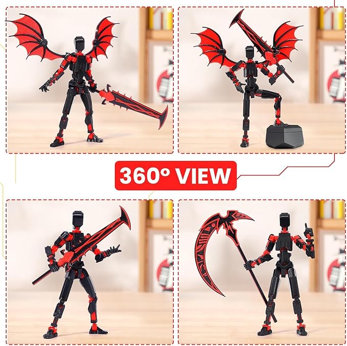 T13 Action Figure -Assembly Completed Dummy 13 for Grandson 6 7 8 9 10 11 12 Years Old, 3D Printed Action Figure with Weapons, Titan 13 Action Figures Articulated, Titan 13 for Boy Kid Gift
