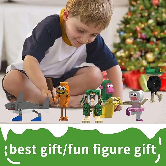 Building Toys-Tralalero Tralala Action Figure, 608PCS Italian Brainrot Meme Shark Figures Toys, Collectible Animals Figurine Doll Gifts for Fans
