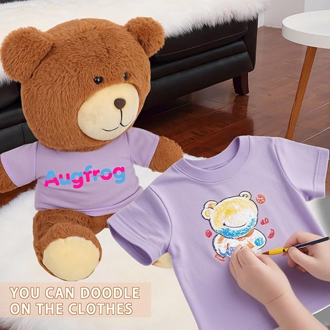 8 - Pack Light Blue Blank T - Shirts for 17-18 Inch Bears | Thick DIY Stuffed Animal Canvas Clothes (Purple)